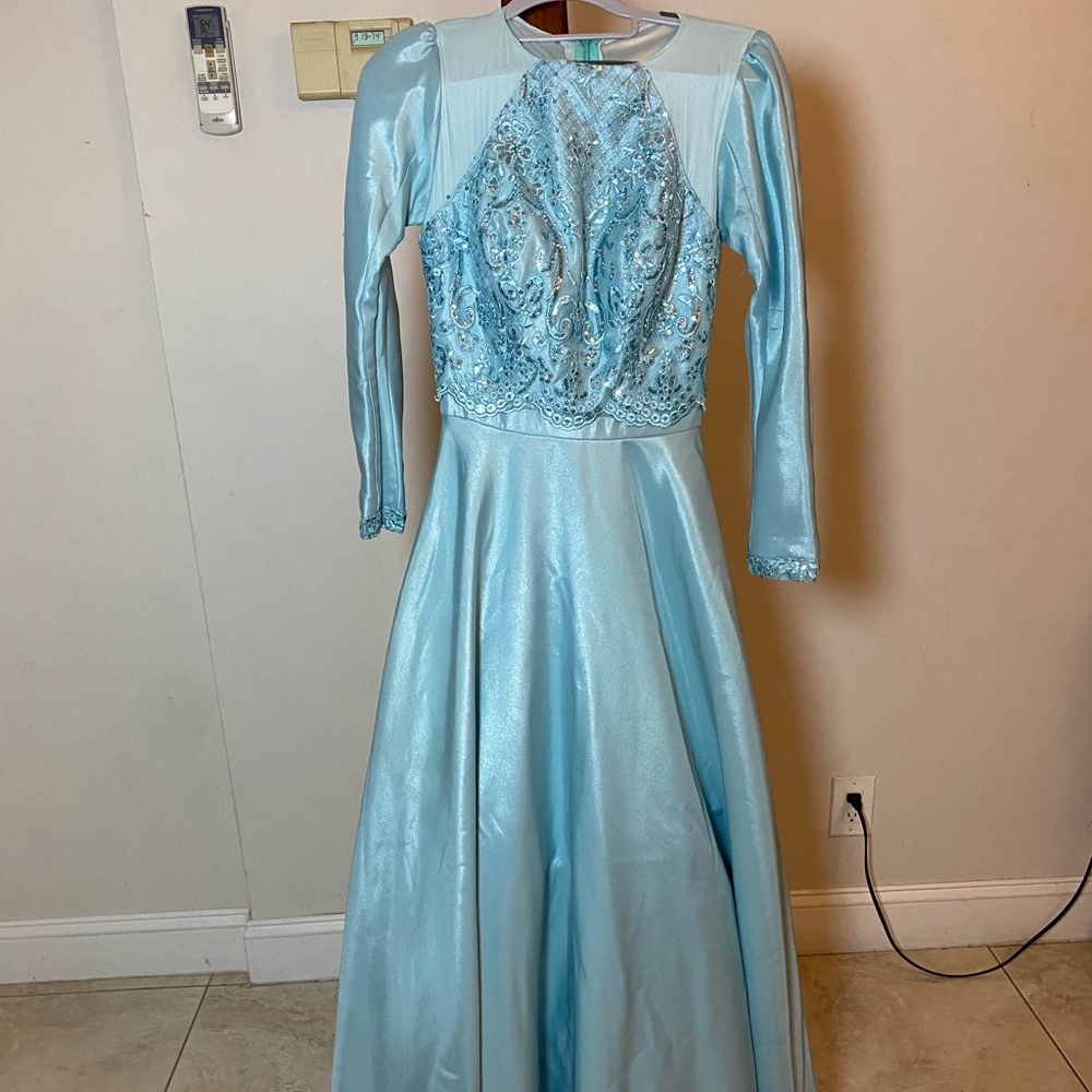 Blue ball gown